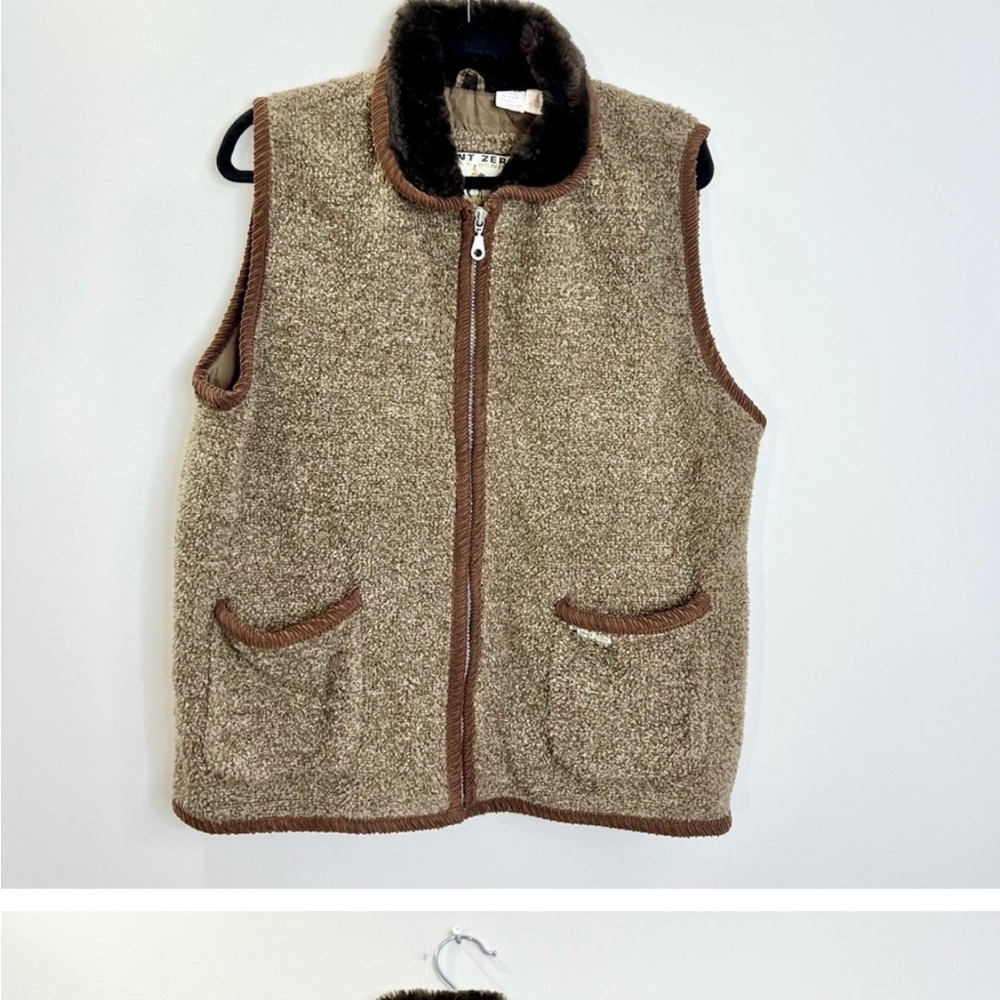 Vintage Nicole Benisti Point Zero Brown Full Zip Vest M